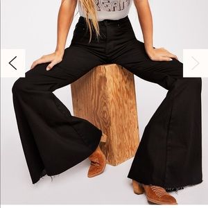 Free People Black Flare & Wide Leg Jeans